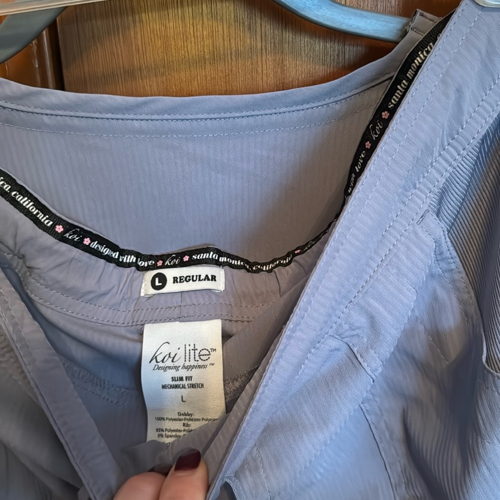 Koi lite grey scrub bottoms large